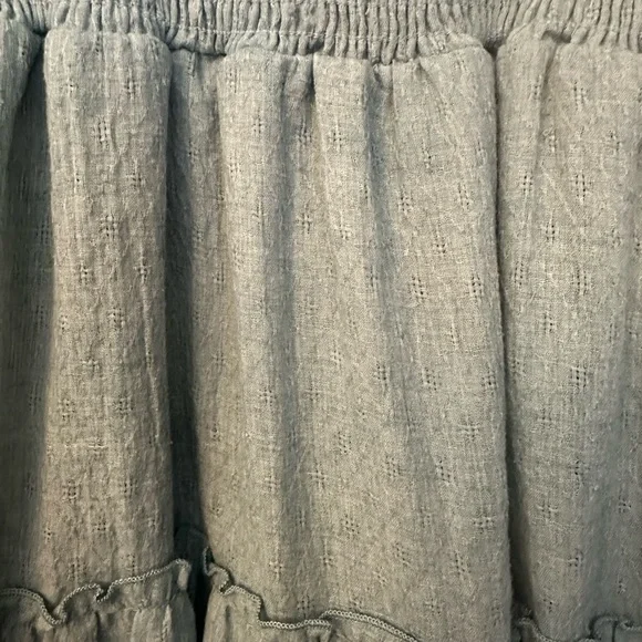 Altar'd State Sage Green Smocked Summer Dress Size L Buttons Adjustable Straps - Picture 4 of 8